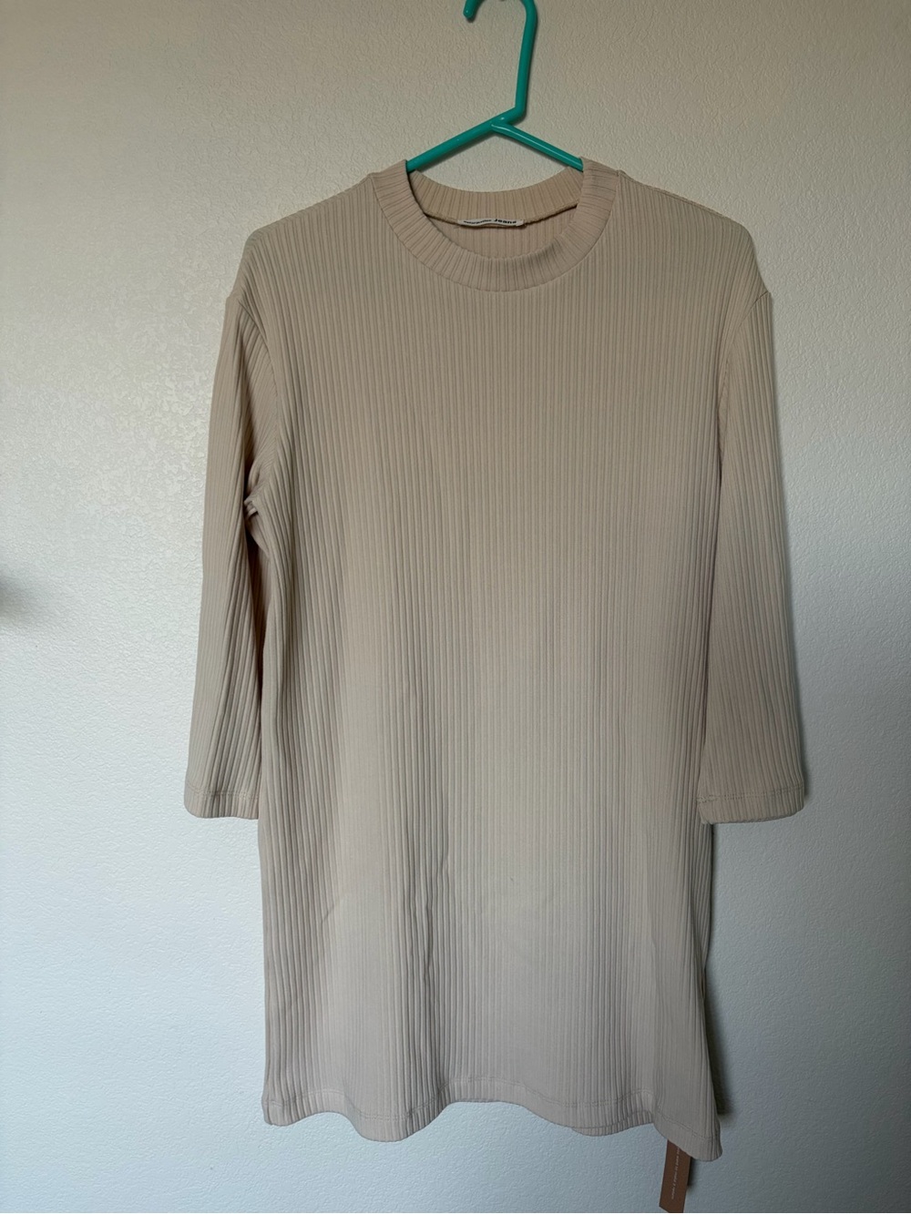 Reformation Beige Ribbed Dress